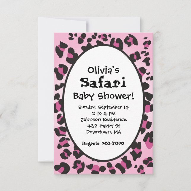Empreinte de léopard Baby shower    Invitation (Devant)