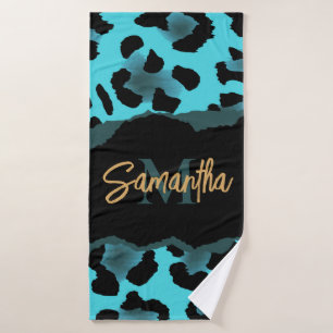 Empreinte de léopard bleu mignon