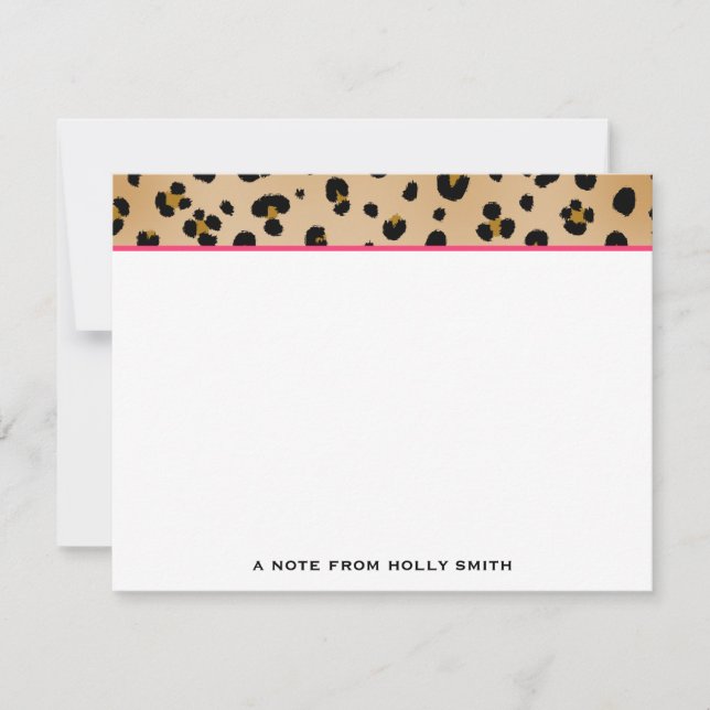 Empreinte de léopard Cartes pour notes plats (Devant)