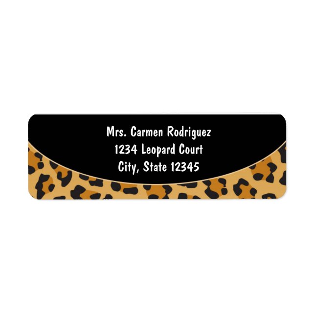 Empreinte de léopard Cheetah Étiquettes de adresse (Devant)