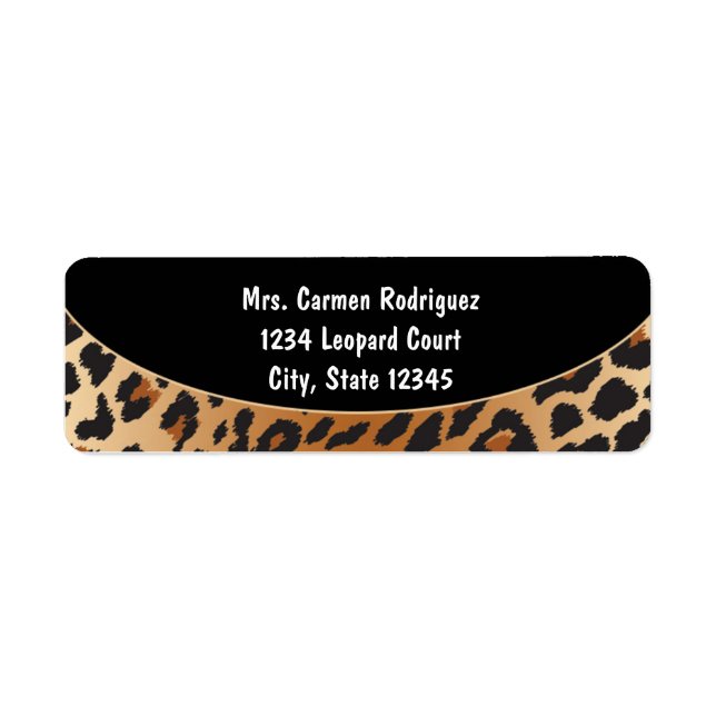 Empreinte de léopard Cheetah Étiquettes de adresse (Devant)