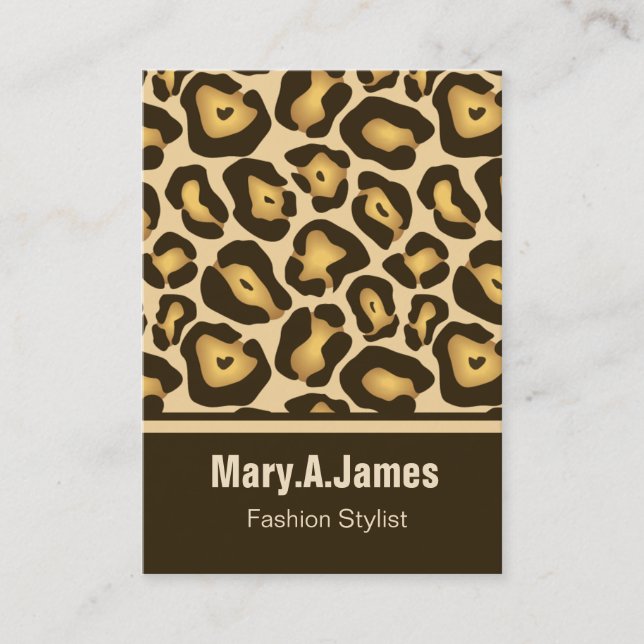 empreinte de léopard chic carte de visite (Devant)
