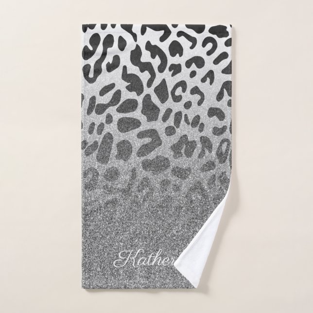 Empreinte de léopard de parties scintillantes (Serviette à main)