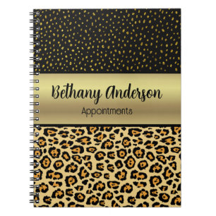 Empreinte de léopard, Faux Gold Carnet personnalis