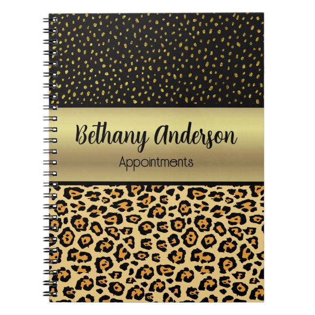 Empreinte de léopard, Faux Gold Carnet personnalis (Devant)