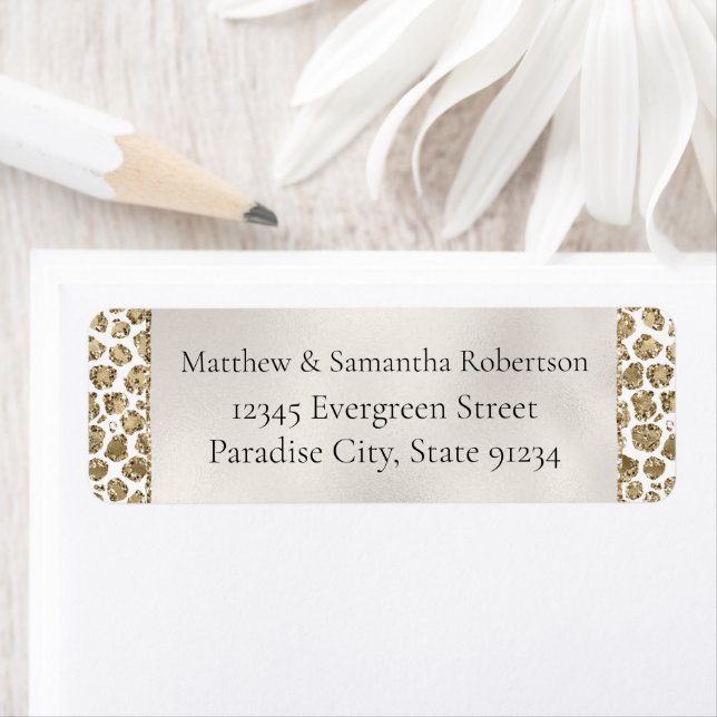 Empreinte de léopard Gold Glam Parties scintillant (En situation)