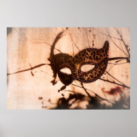 empreinte de léopard maschera poster bronze teinte