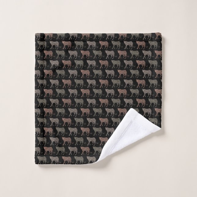 Empreinte de léopard noir (Gant de toilette)