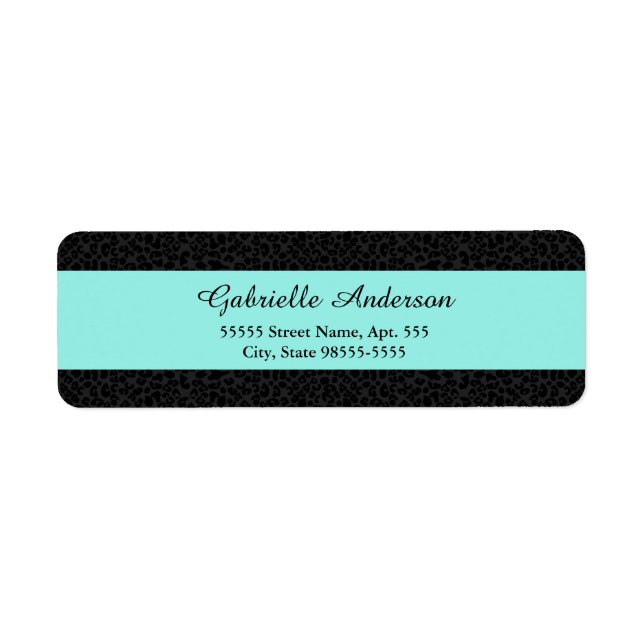 Empreinte de léopard noir moderne Aqua Stripe avec (Devant)