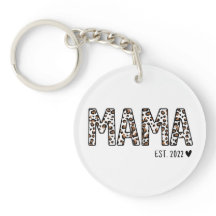 Empreinte de léopard Porte - clé Mama Est, Custom 