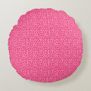 Empreinte de léopard rose Cheetah coussin rond