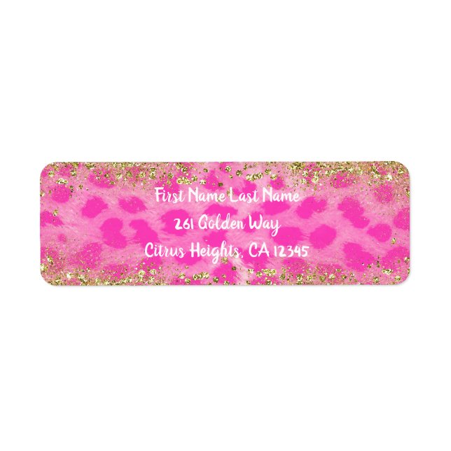 Empreinte de léopard rose Cheetah Parties scintill (Devant)