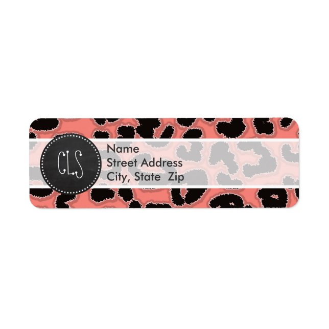 Empreinte de léopard rose corail ; aspect tableau  (Devant)