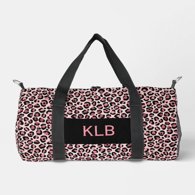 Empreinte de léopard rose noir coudre petit sac du (Recto)