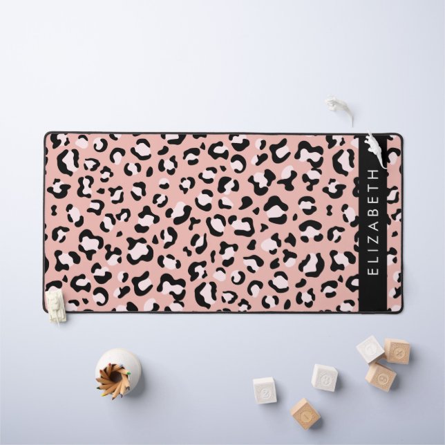 Empreinte de léopard, Spots, Leopard Rose, Votre N (Tableau pour enfants)