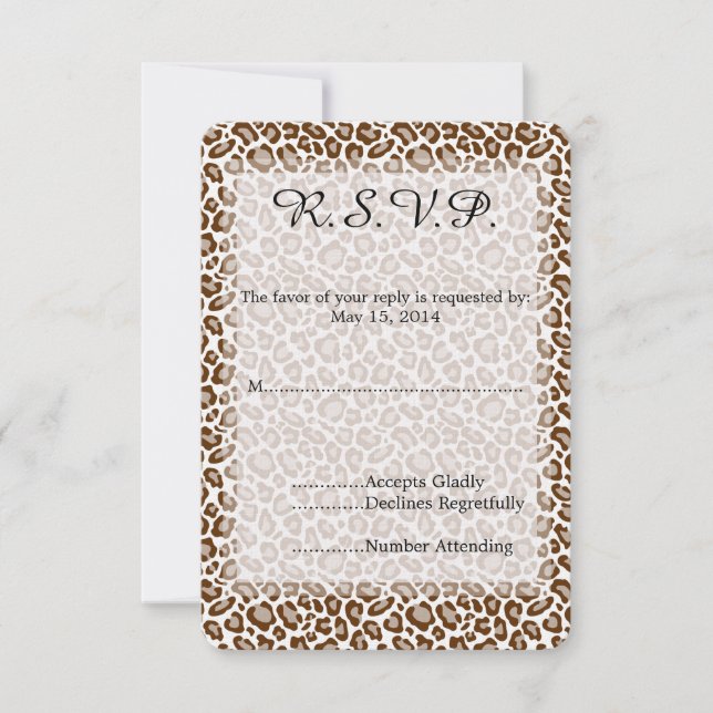 Empreinte de léopard Wedding RSVP (Devant)