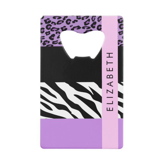 Empreinte de léopard, Zebra Print, Purple, Votre n (Devant)