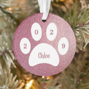 Empreinte de patte blanc Rose Gold Cat photo avec 