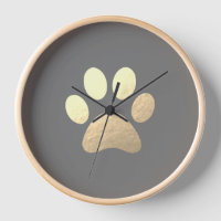 Empreinte de patte Bois encadré Grande horloge