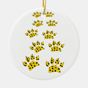 Empreinte de patte Cheetah Jeter Ornement céramiqu