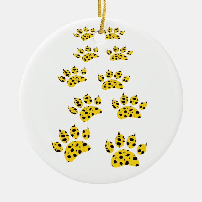Empreinte de patte Cheetah Jeter Ornement céramiqu (Devant)