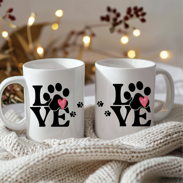 Empreinte de patte Coeur café Mug (Créateur téléchargé)