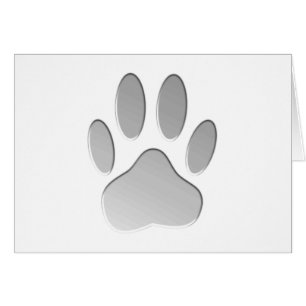 Empreinte de patte de chien à l'air métallique