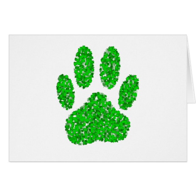 Empreinte de patte de chien de feuillage vert (Devant horizontal)