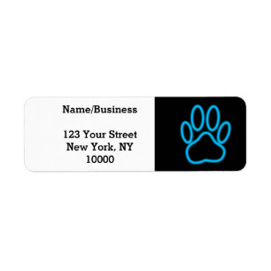 Empreinte de patte de chien de Néon Bleu