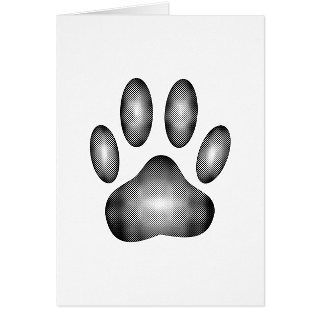 Empreinte de patte de chien en dégradé noir et bla (Devant)
