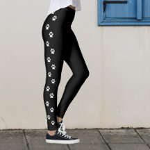 Empreinte de patte latéral Leggings noir