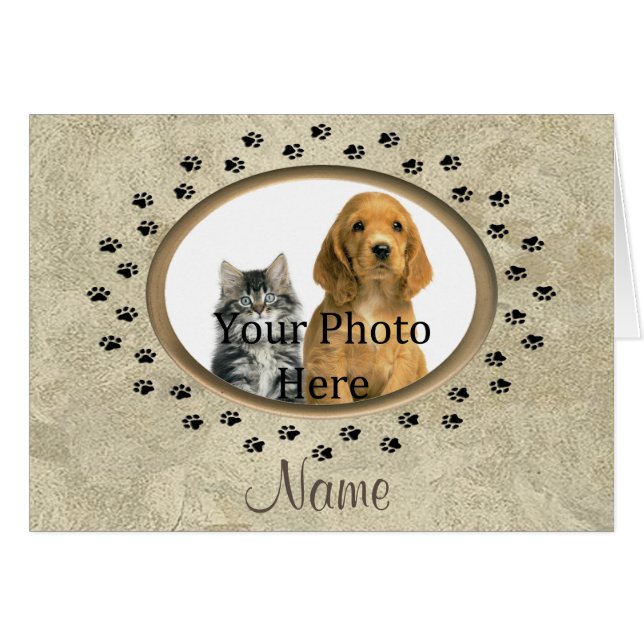 Empreinte de patte Marble Look Dog ou Cat Memorial (Devant horizontal)