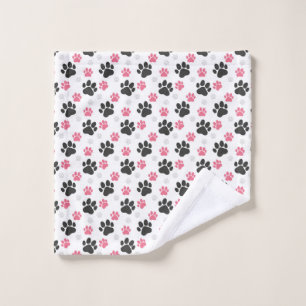 Empreinte de patte noire rose pour propriétaire de