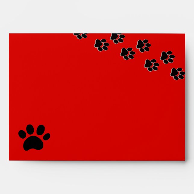 Empreinte de patte rouge/noir - enveloppe (Devant)