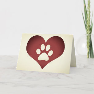 empreinte de patte sur votre coeur carte mémoire d