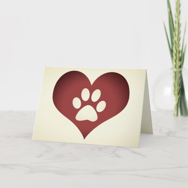 empreinte de patte sur votre coeur carte mémoire d (Devant)