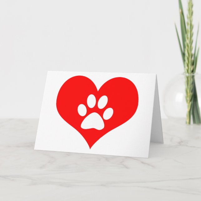 empreinte de patte sur votre coeur carte mémoire d (Devant)