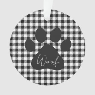 Empreinte de patte WOOF Buffalo plaqué noir blanc 
