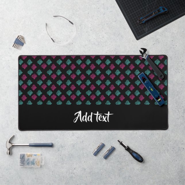 Empreinte décorative rose et bleu en noir (Poste de travail)