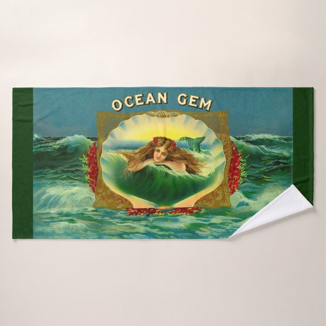 Empreinte du étiquette de cigare de la sirène Ocea (Serviette de bain)