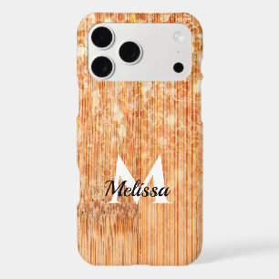 Empreinte en bois de bambou orange brillant Monogr