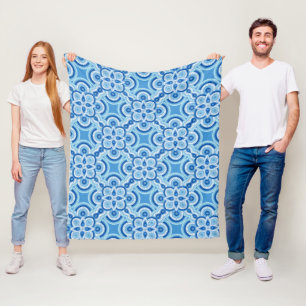 Empreinte géométrique bleue Couverture polaire