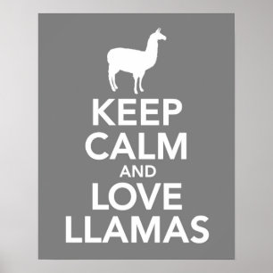 Empreinte ou affiche de Keep Calm and Love Llamas