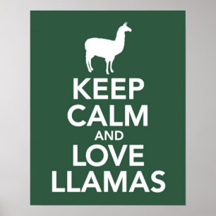 Empreinte ou affiche de Keep Calm and Love Llamas