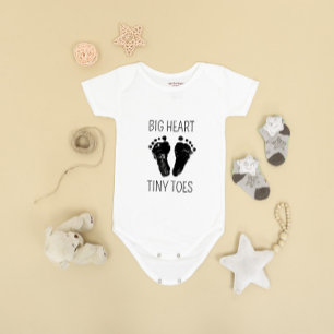 Empreintes bébé Gros Coeur Minuscules orteils Body