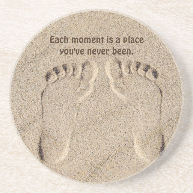 Empreintes Dans Le Sable Avec Dessous de verre De  (Devant)