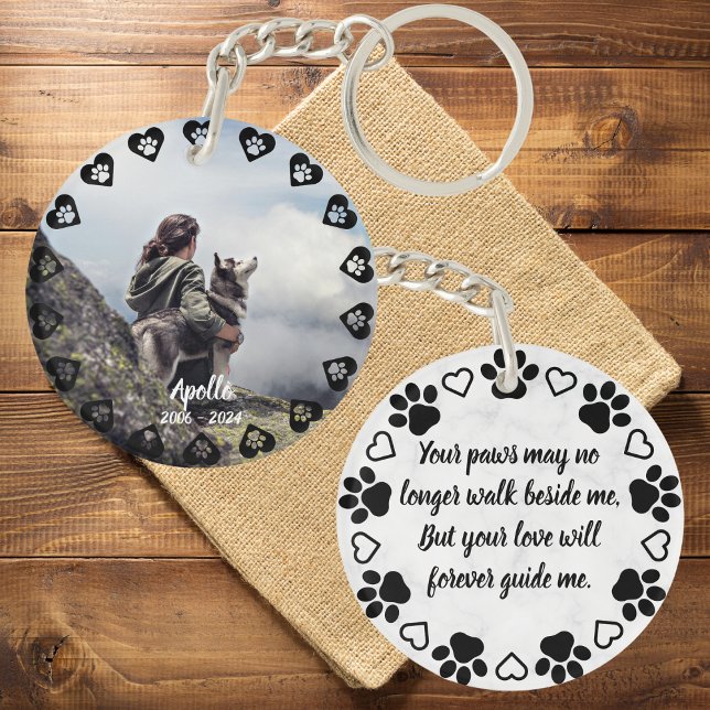 Empreintes de l'amour personnalisable Photo Pet Me (Double Sided Keychain)