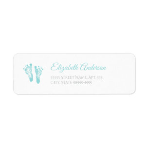 Empreintes de pas bleues précieuses de baby showe