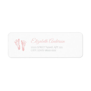 Empreintes de pas roses précieuses de baby shower
