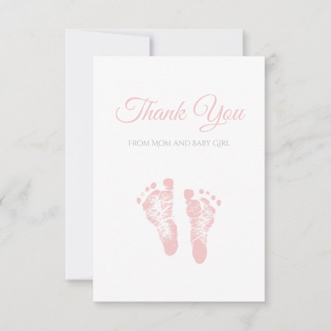 Empreintes de pas simples de rose de Merci de baby (Devant)
